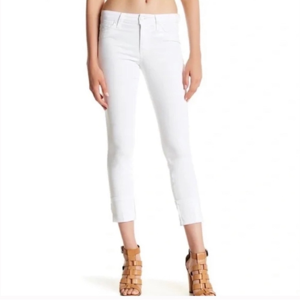 Joes White Denim Cuff Jeans